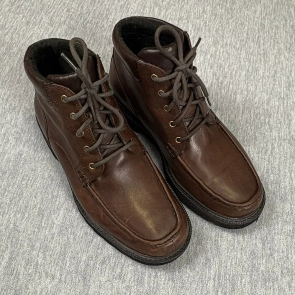 Rockport Moc Toe brown leather chukka boots